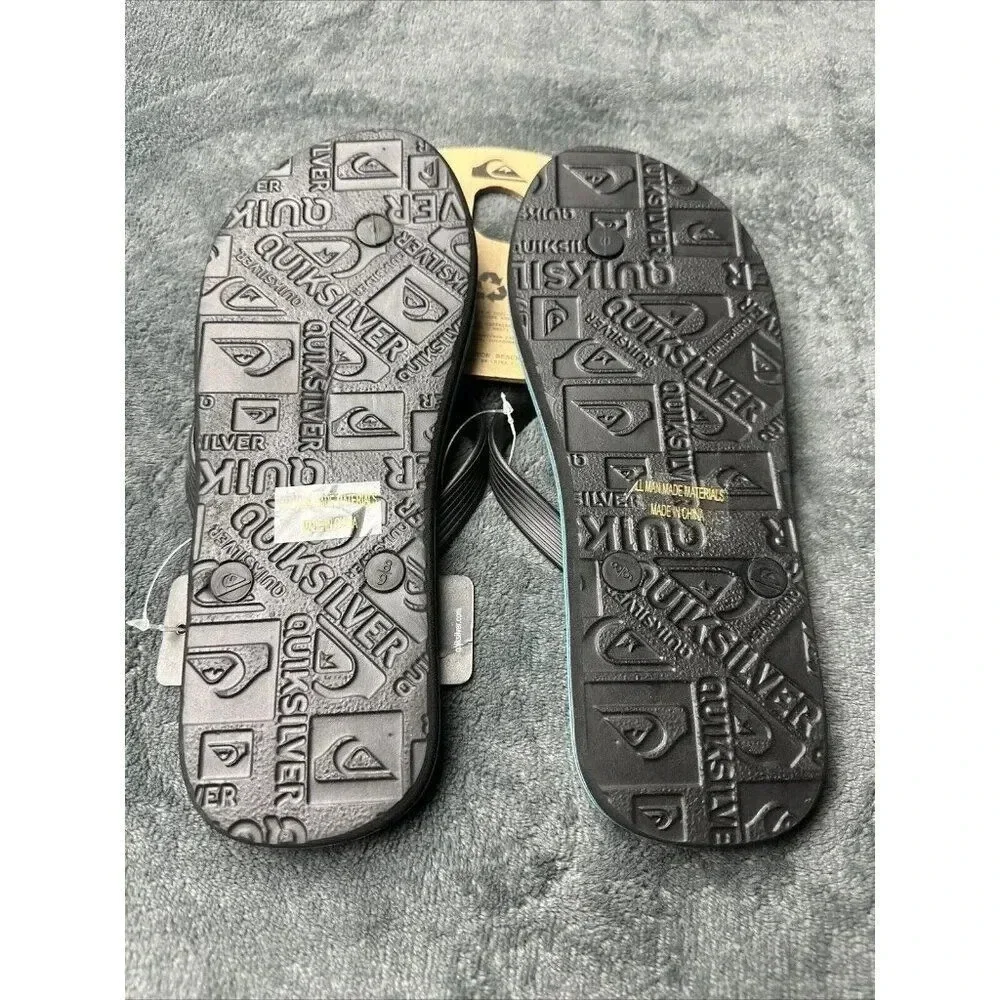 Quiksilver Men’s Molokai Sunset Flip Flop Black Sandals Size 8